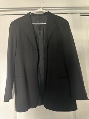 Armani Black Men's Blazer - Classic Notch Lapel